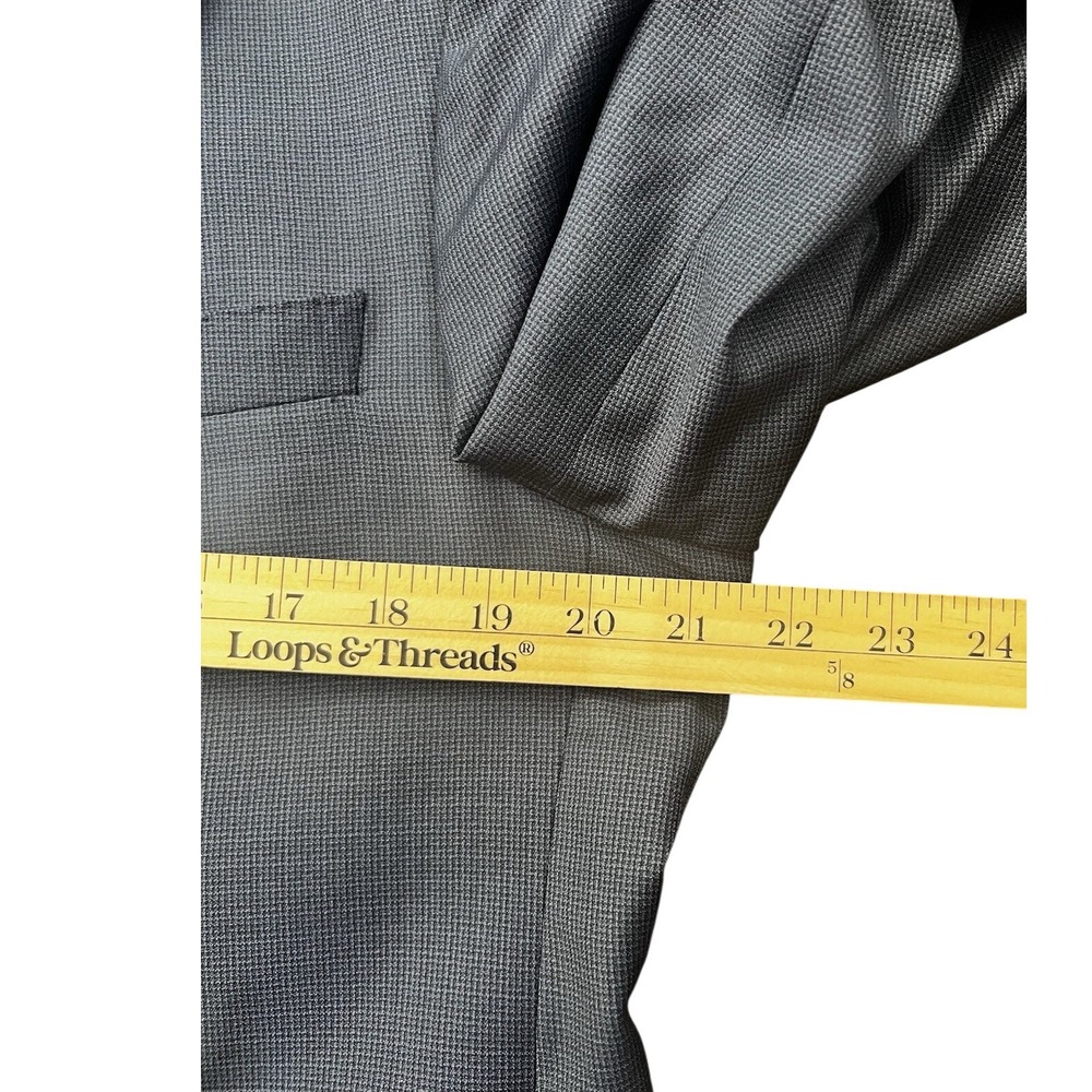 Ermenegildo Zegna Italy Wool Blazer Sacs Fifth‎ Ave 42R Navy Check Modern Fit - Picture 4 of 10